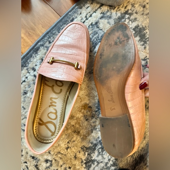 Sam Edelman pink croc embossed Loraine loafers - Picture 2 of 5